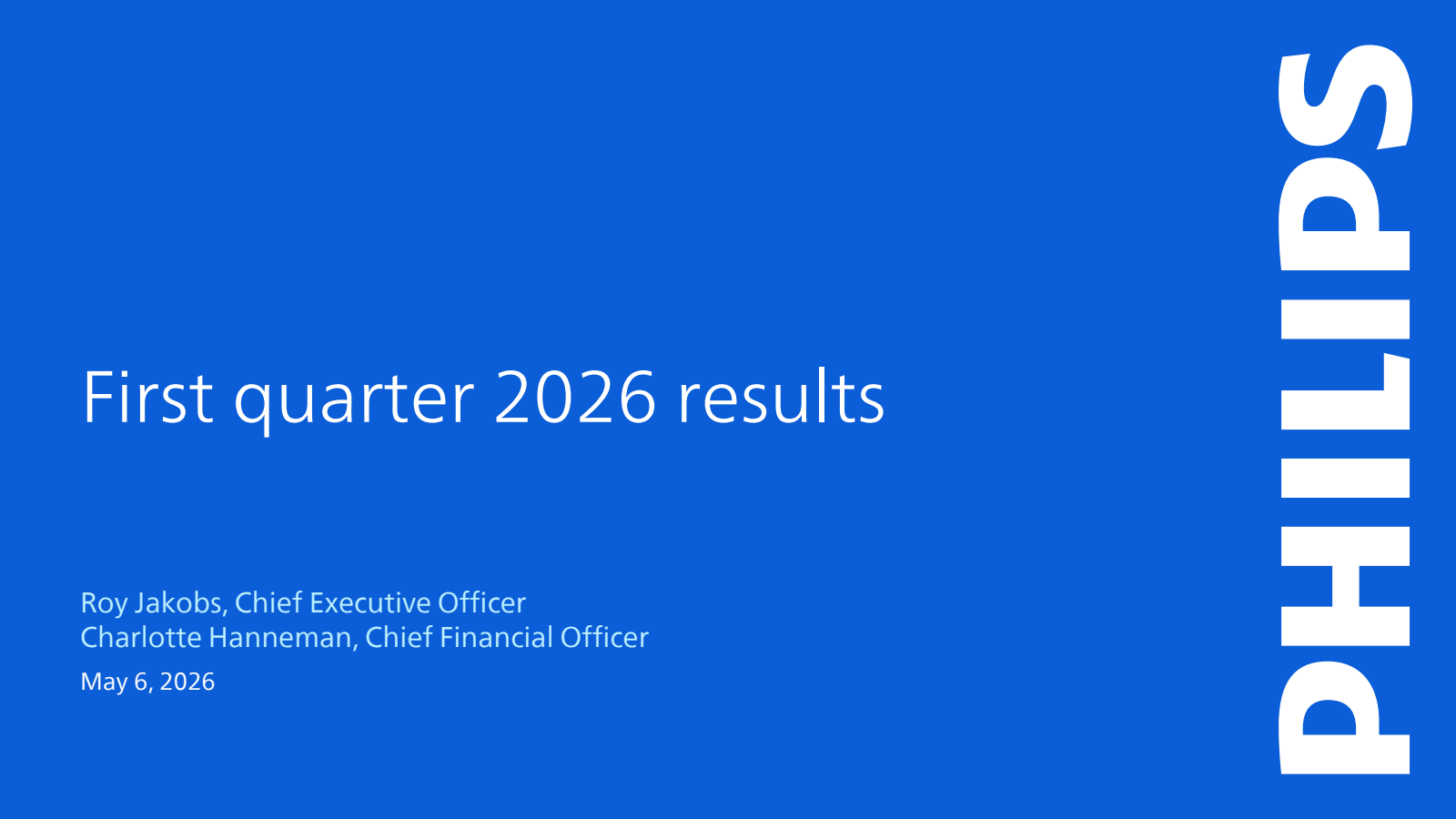 Koninklijke Philips' Q1 2026 Slide Deck