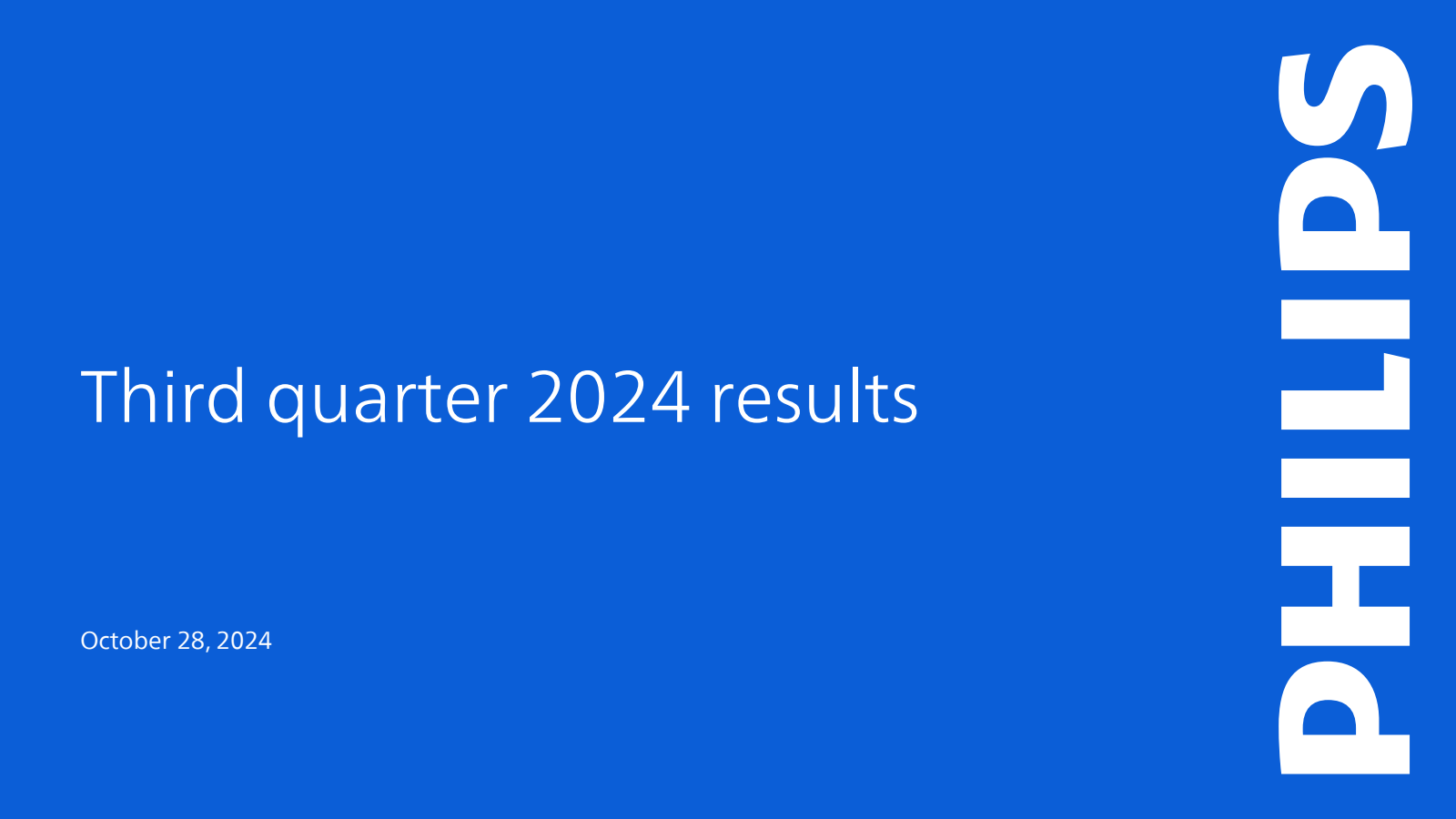 Koninklijke Philips' Q3 2024 Slide Deck