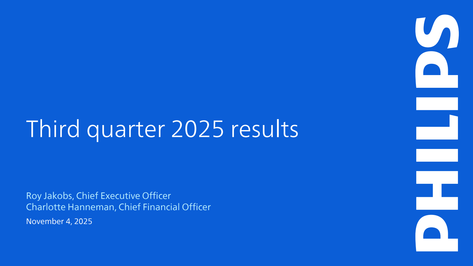 Koninklijke Philips' Q3 2025 Slide Deck