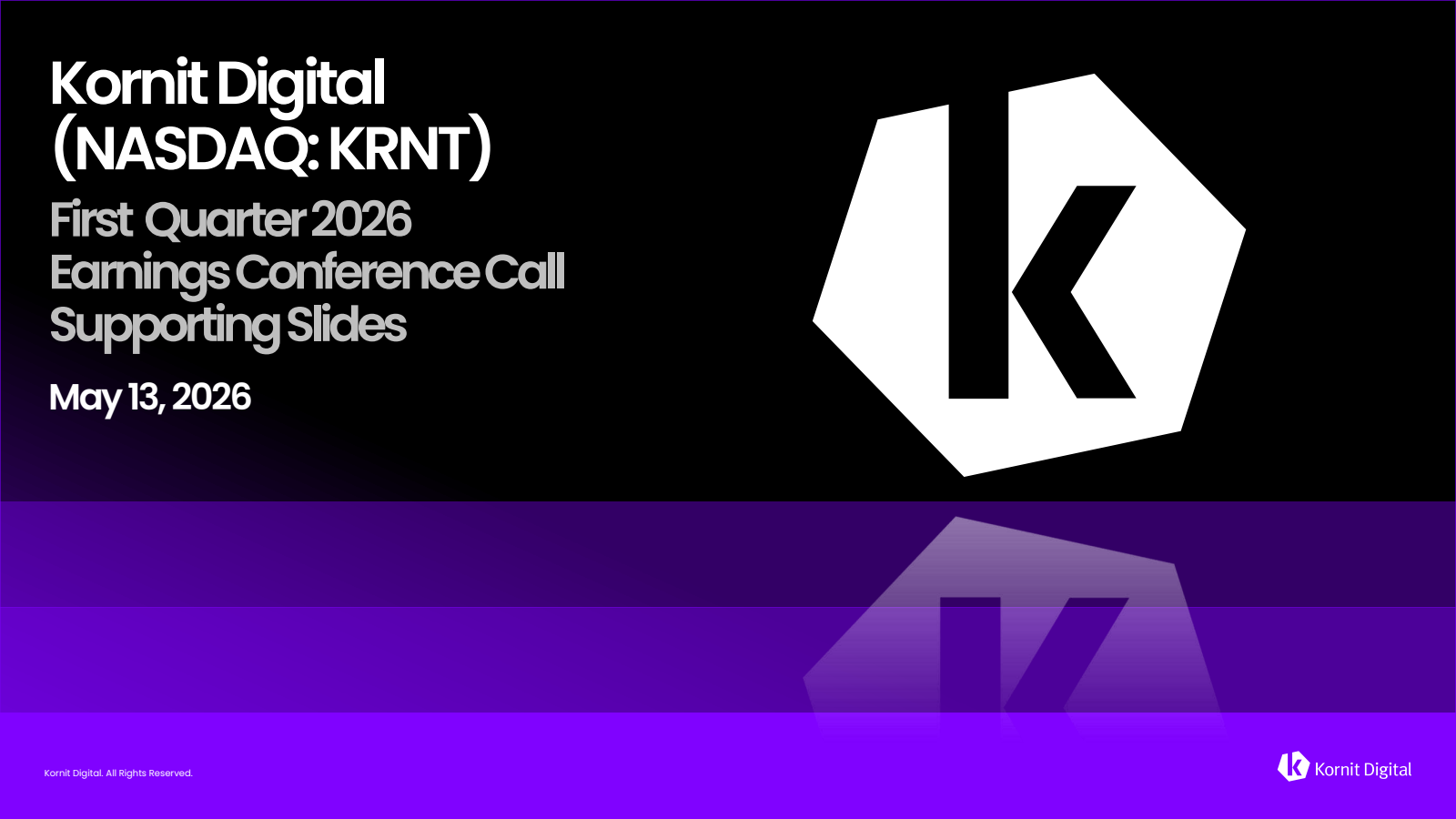 Kornit Digital's Q1 2026 Slide Deck