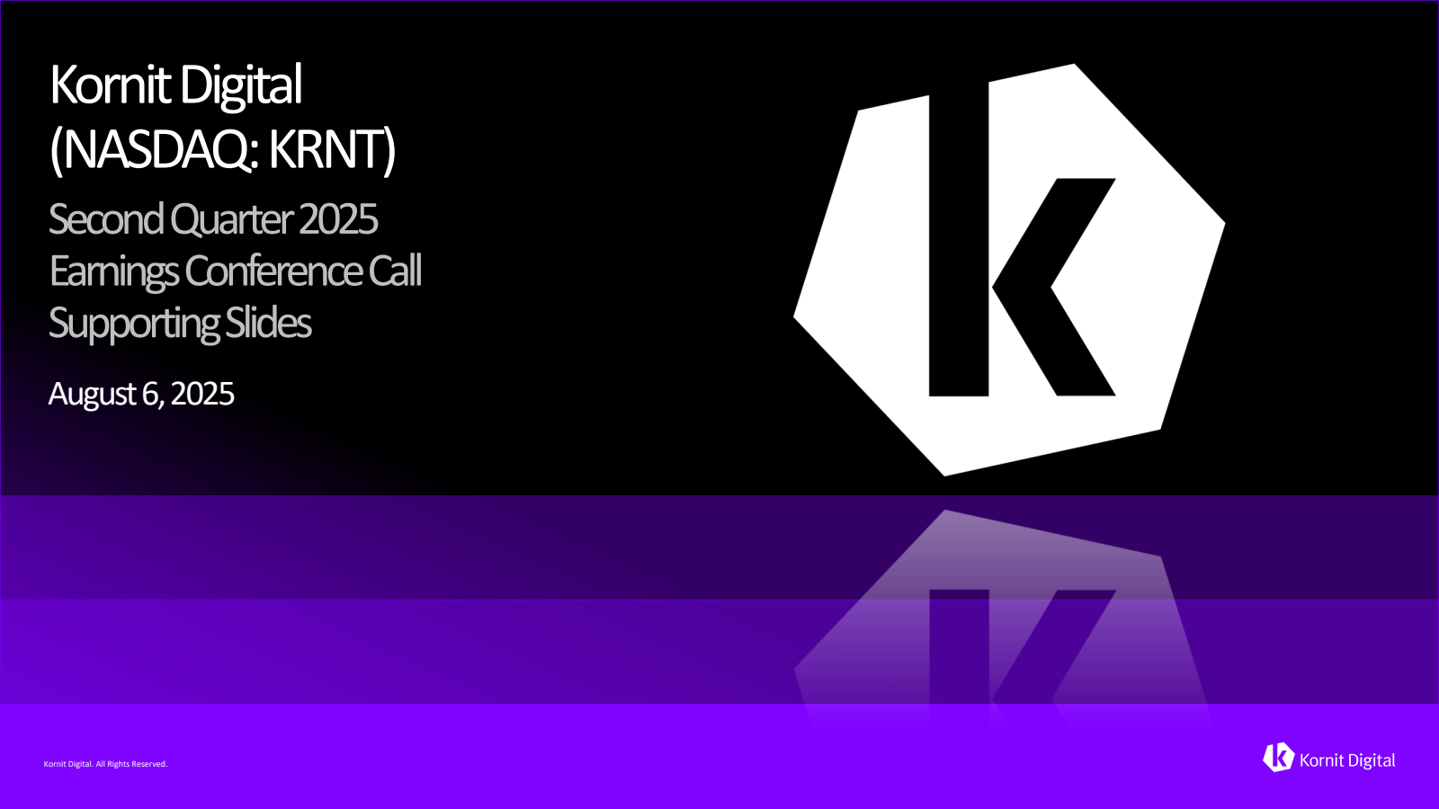 Kornit Digital's Q2 2025 Slide Deck
