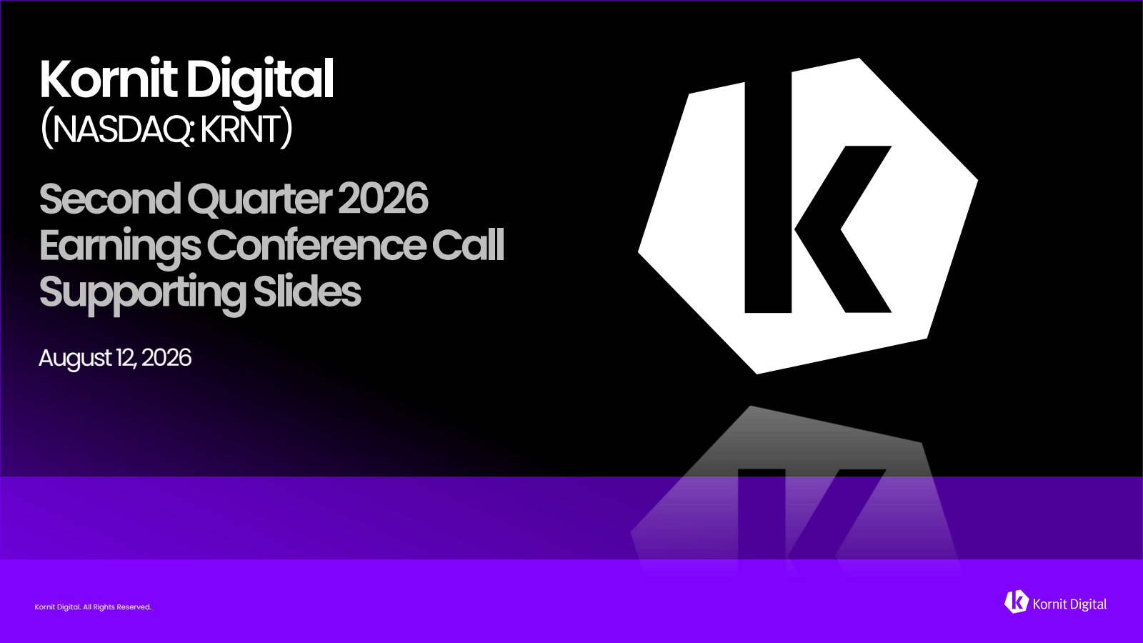Kornit Digital's Q2 2026 Slide Deck