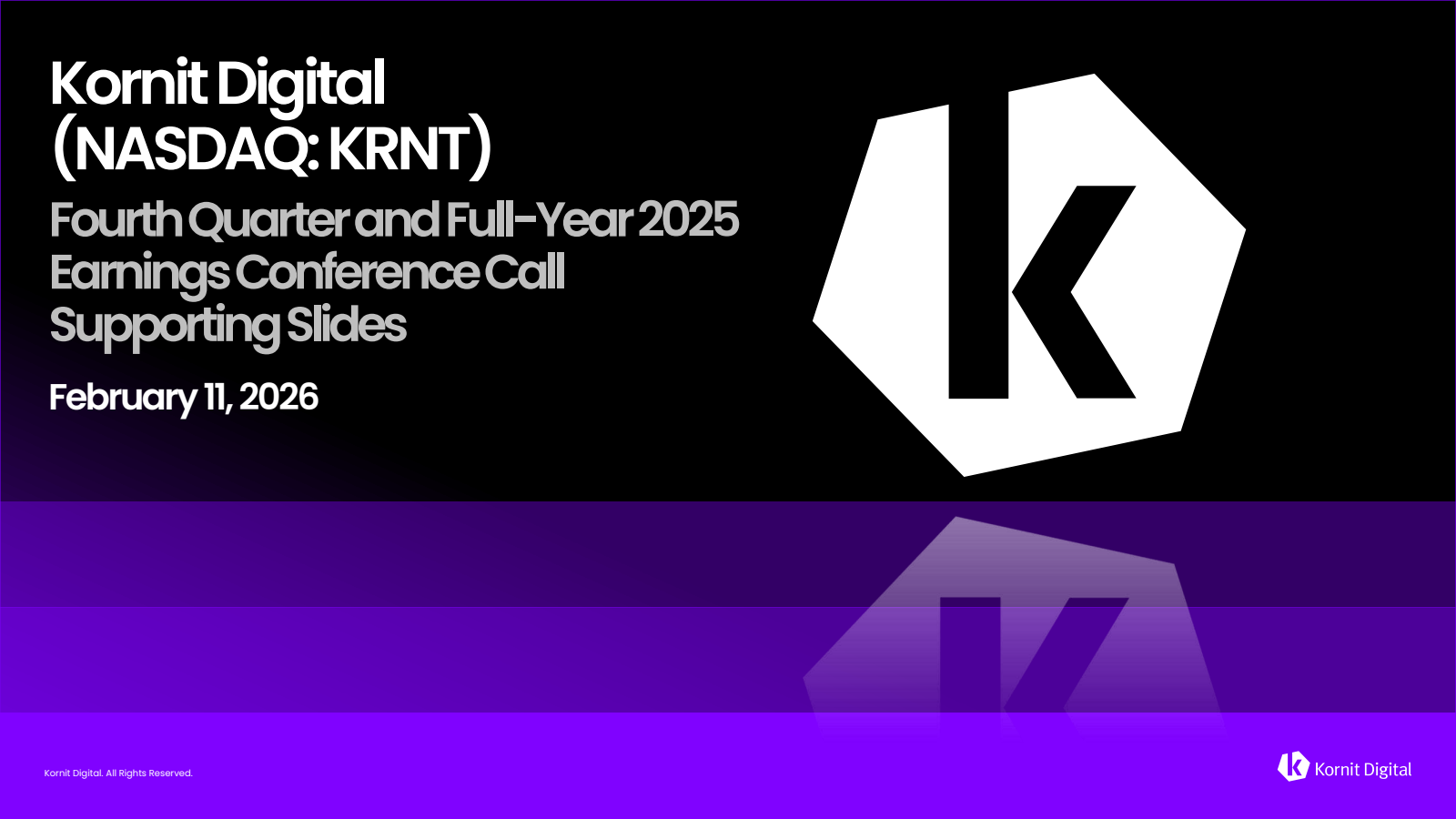 Kornit Digital's Q4 2025 Slide Deck