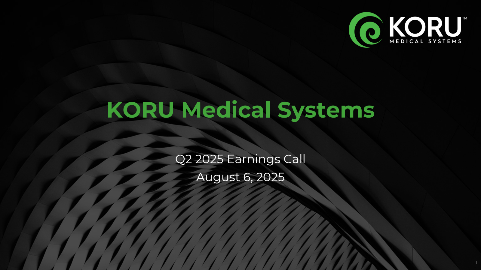 KORU Medical Systems' Q2 2025 Slide Deck