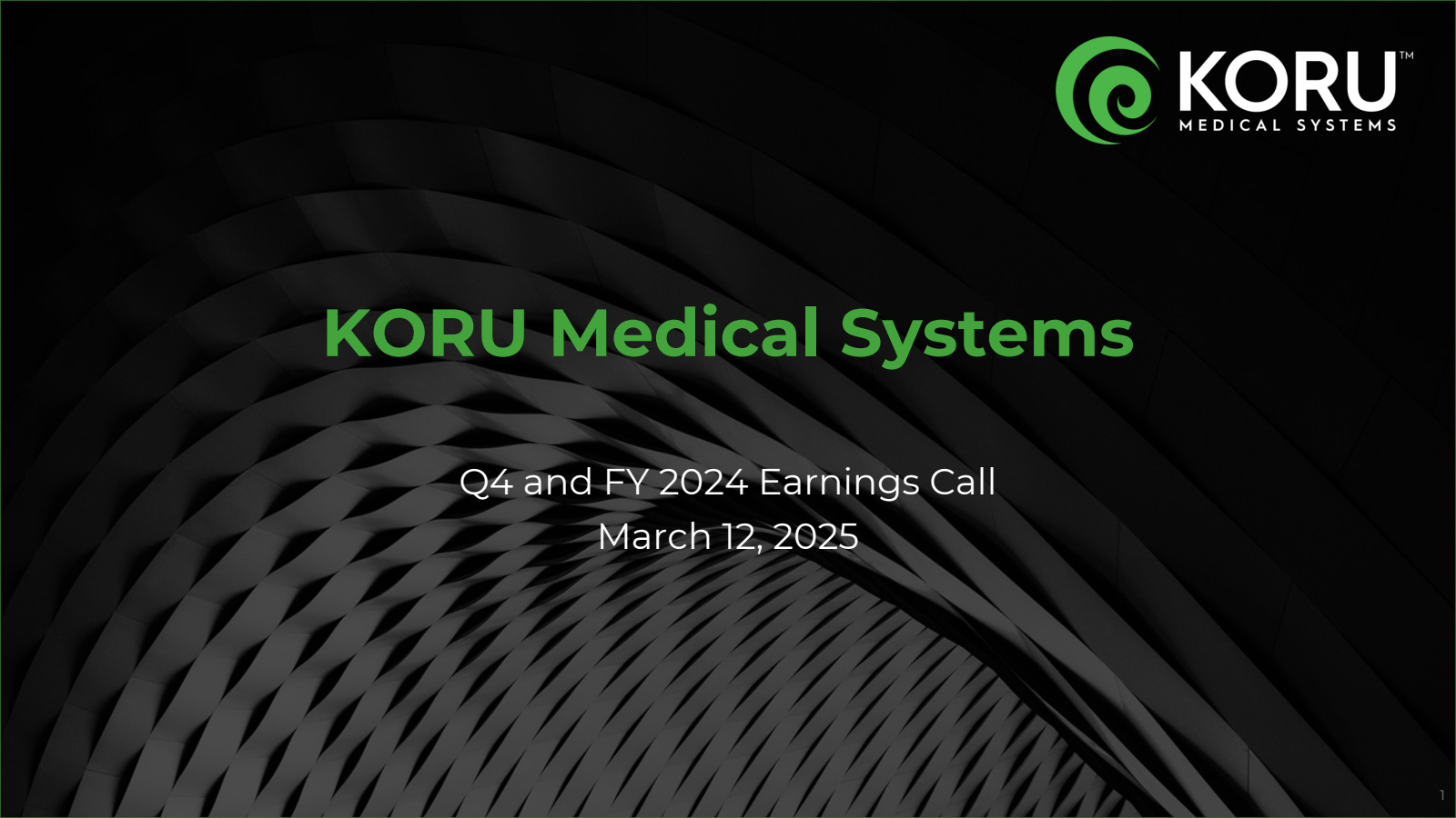 KORU Medical Systems' Q4 2024 Slide Deck