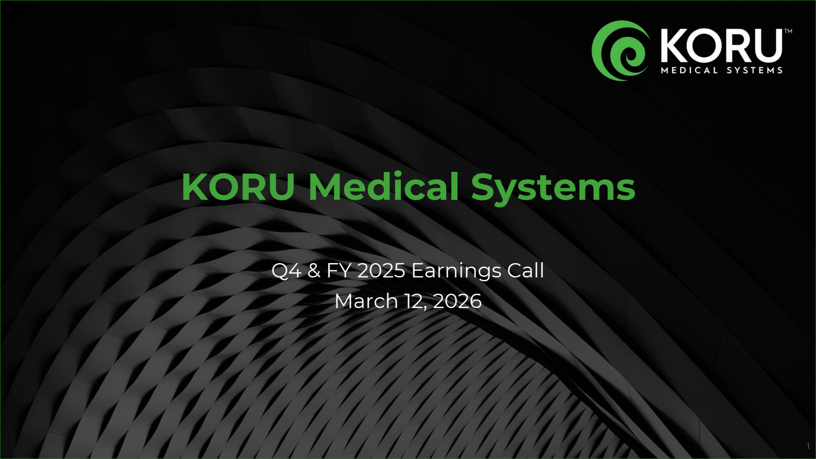 KORU Medical Systems' Q4 2025 Slide Deck