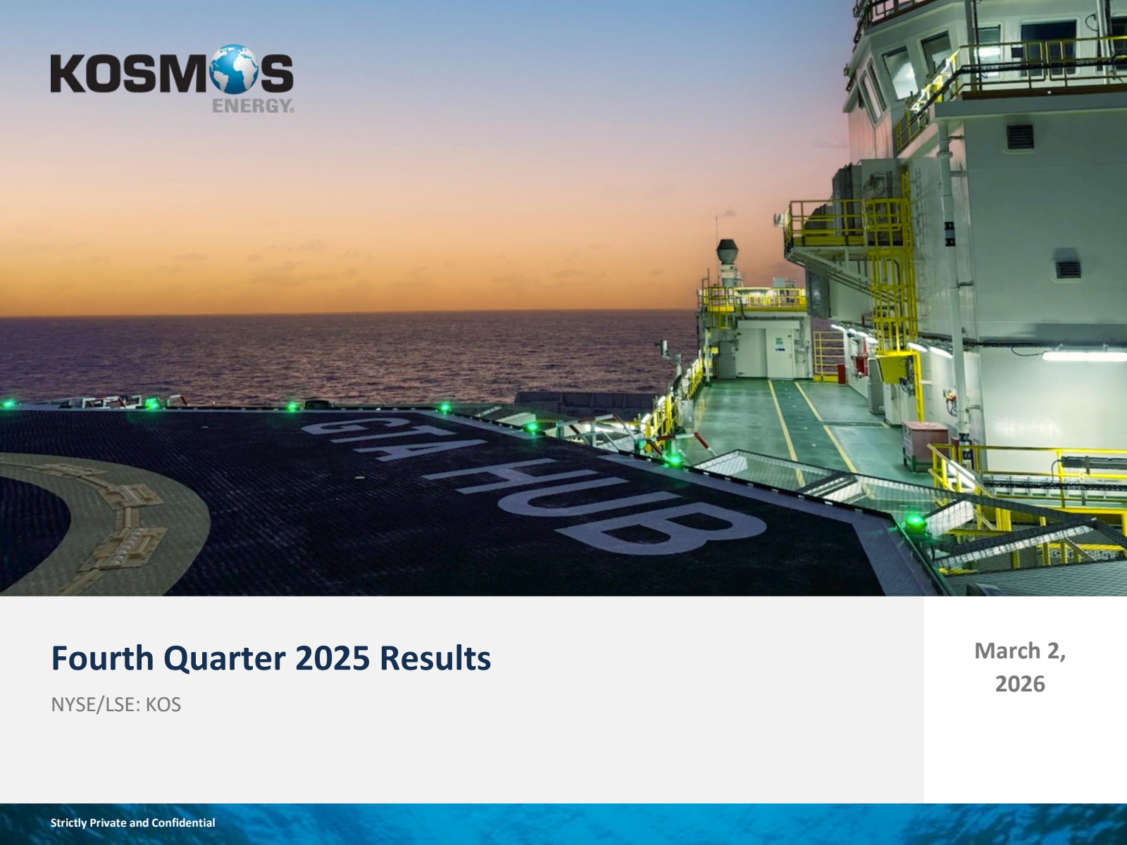 Kosmos Energy's Q4 2025 Slide Deck