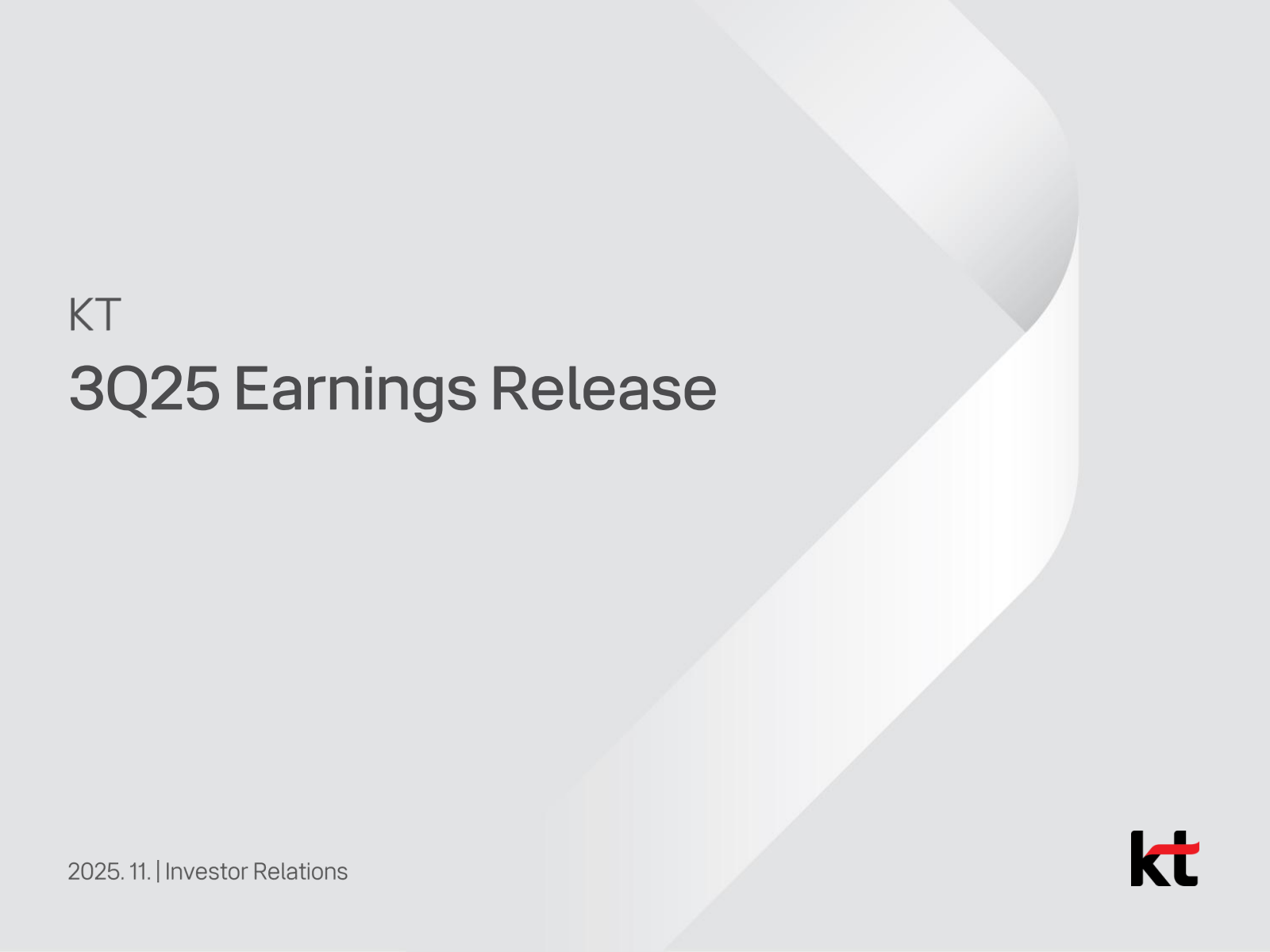 KT's Q3 2025 Slide Deck