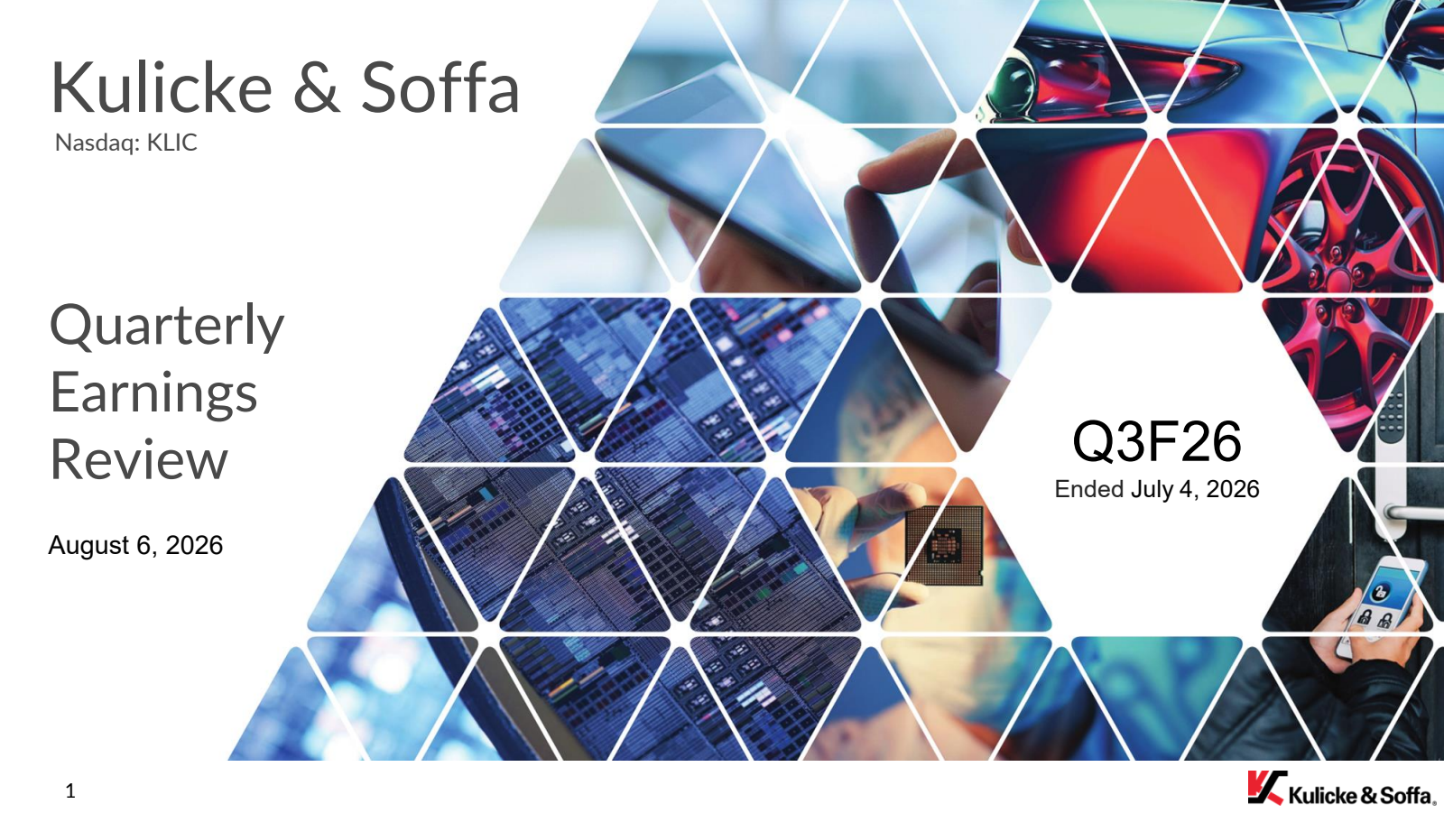 Kulicke and Soffa Industries' Q3 2026 Slide Deck