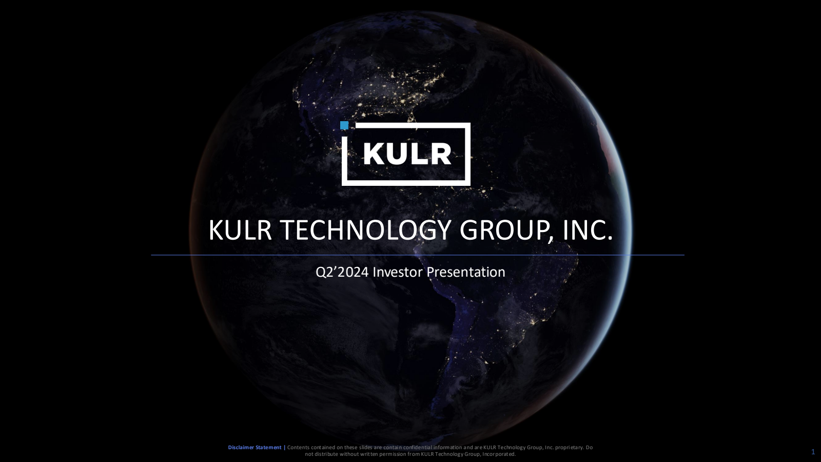 KULR Technology Group's Q2 2024 Slide Deck