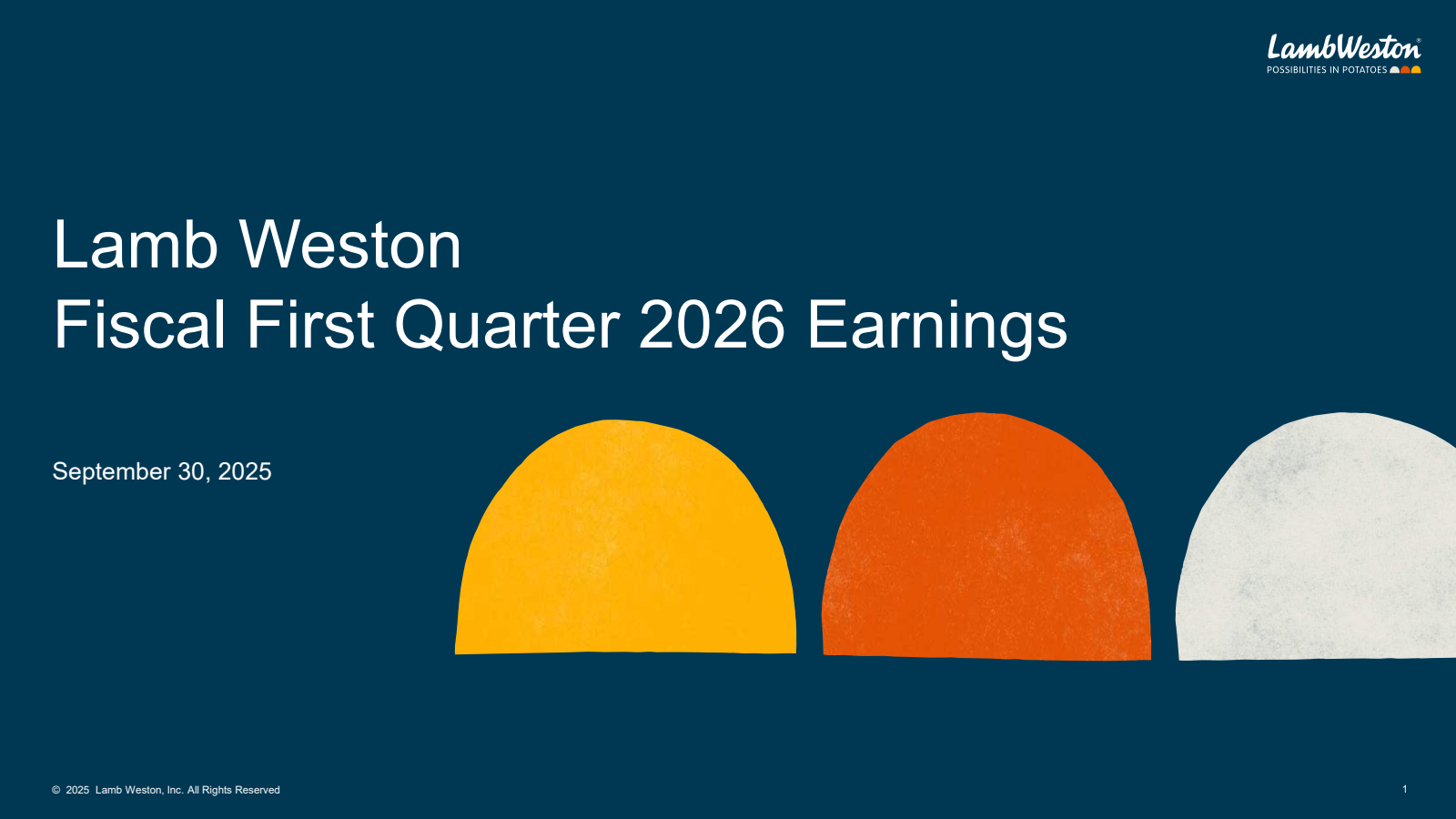 Lamb Weston's Q1 2026 Slide Deck