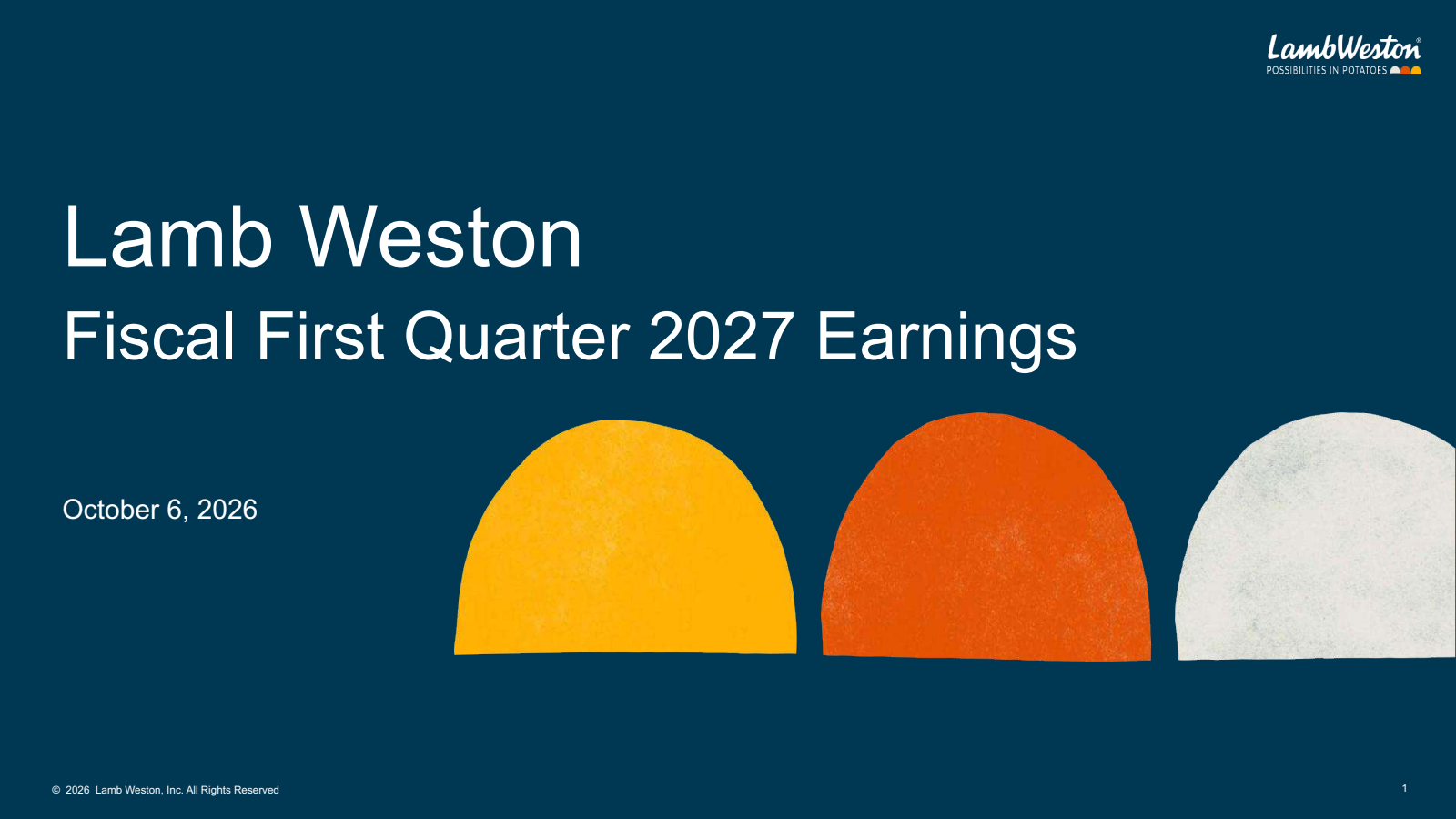 Lamb Weston's Q1 2027 Slide Deck