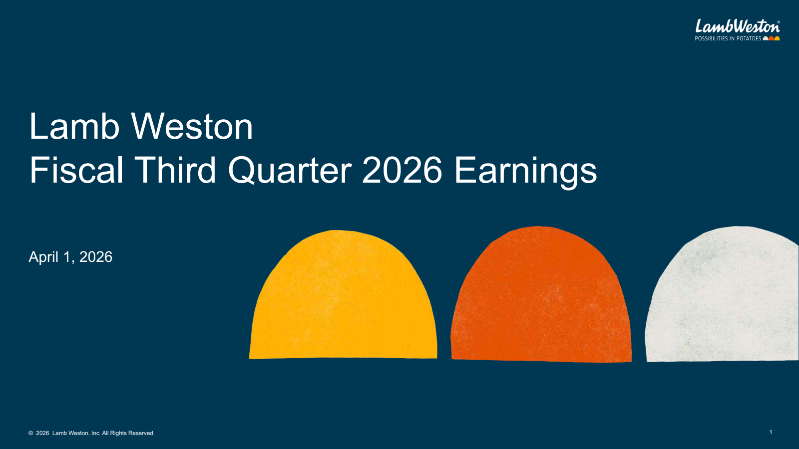 Lamb Weston's Q3 2026 Slide Deck