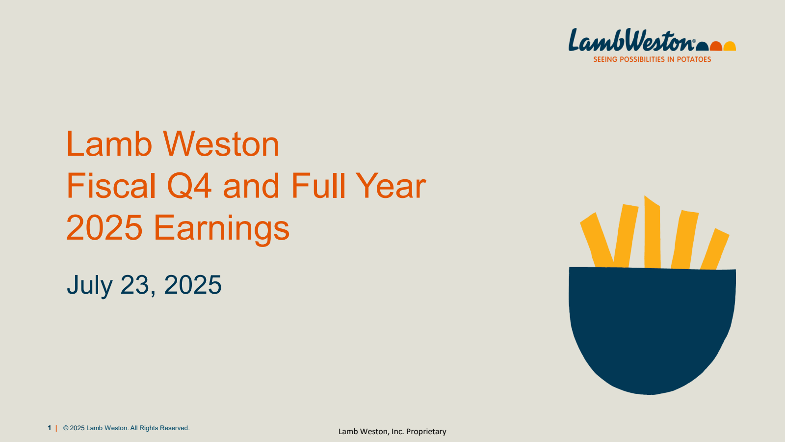 Lamb Weston's Q4 2025 Slide Deck