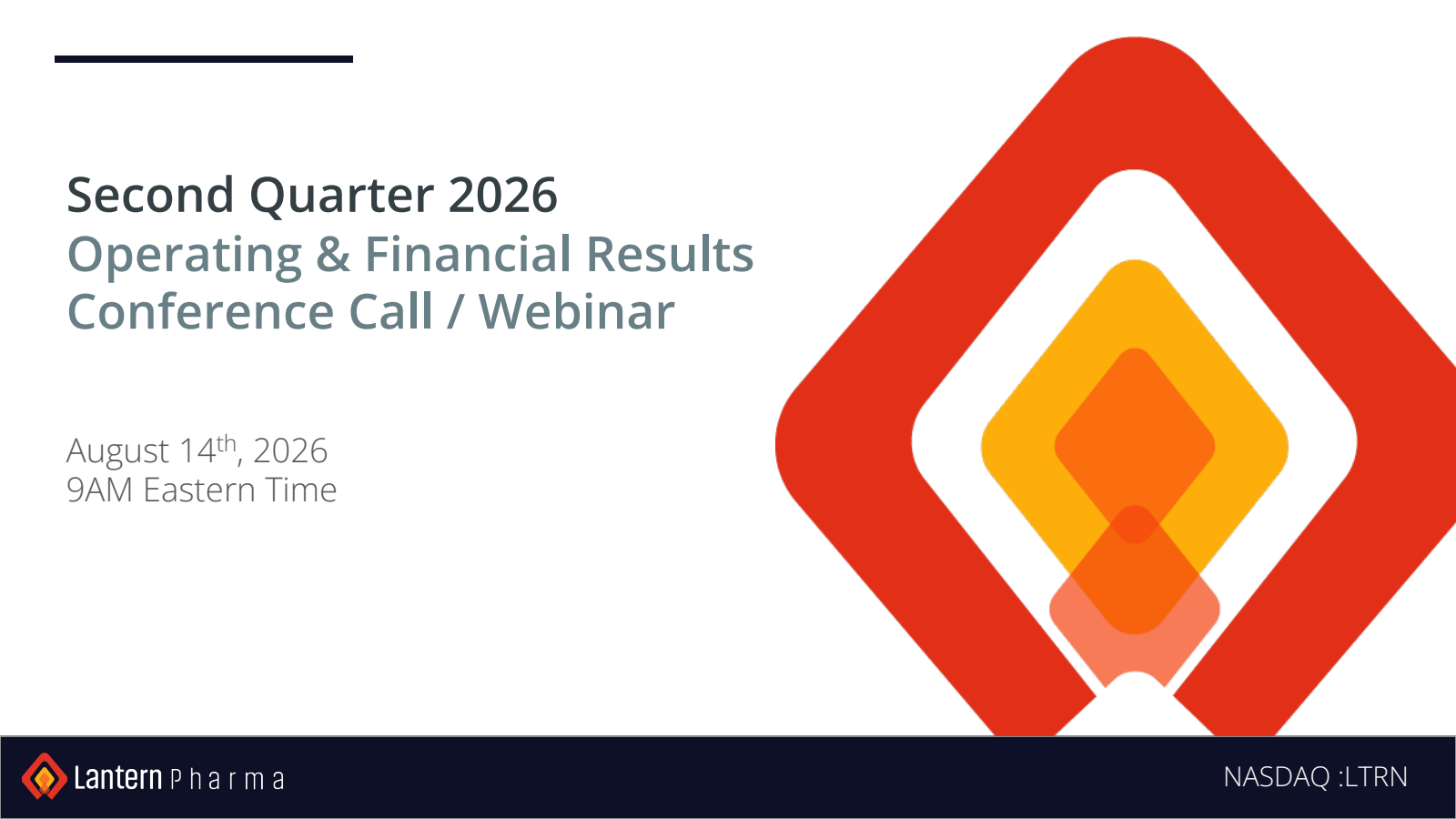 Lantern Pharma's Q2 2026 Slide Deck