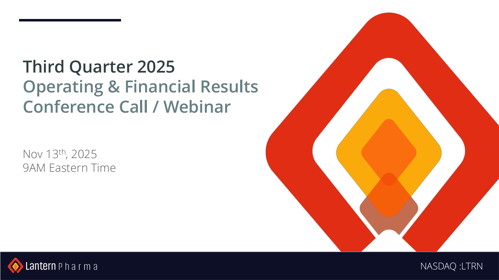 Lantern Pharma's Q3 2025 Slide Deck