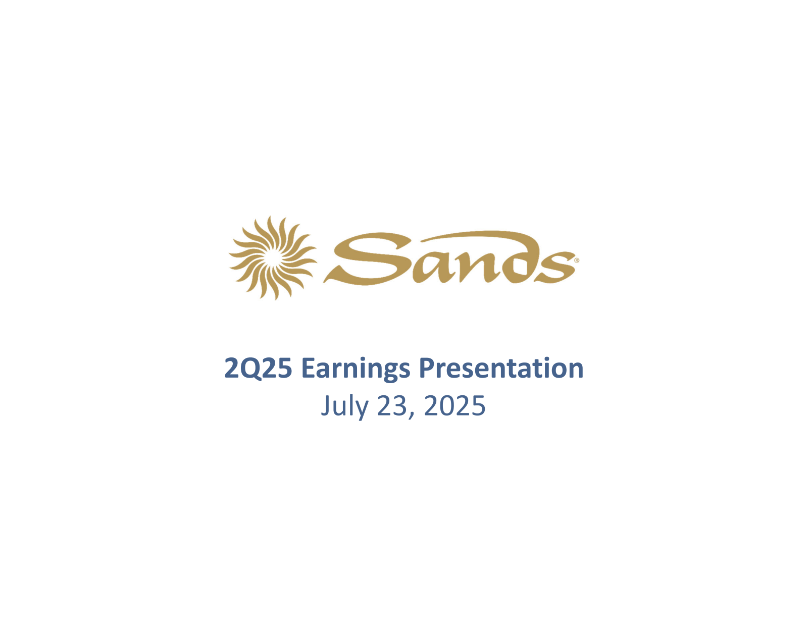 Las Vegas Sands' Q2 2025 Slide Deck
