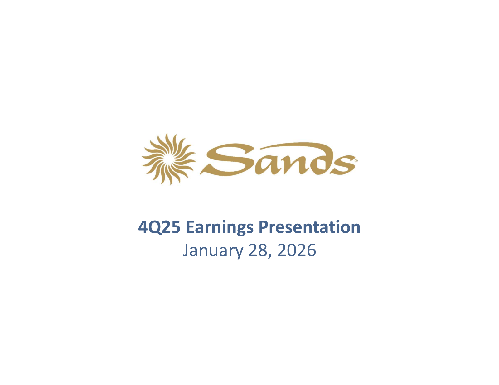 Las Vegas Sands' Q4 2025 Slide Deck