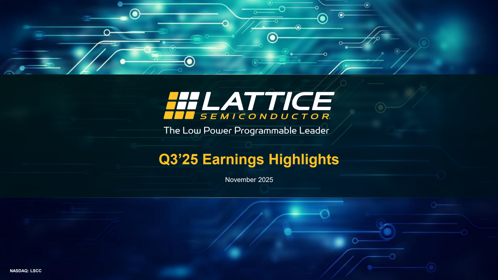 Lattice Semiconductor's Q3 2025 Slide Deck