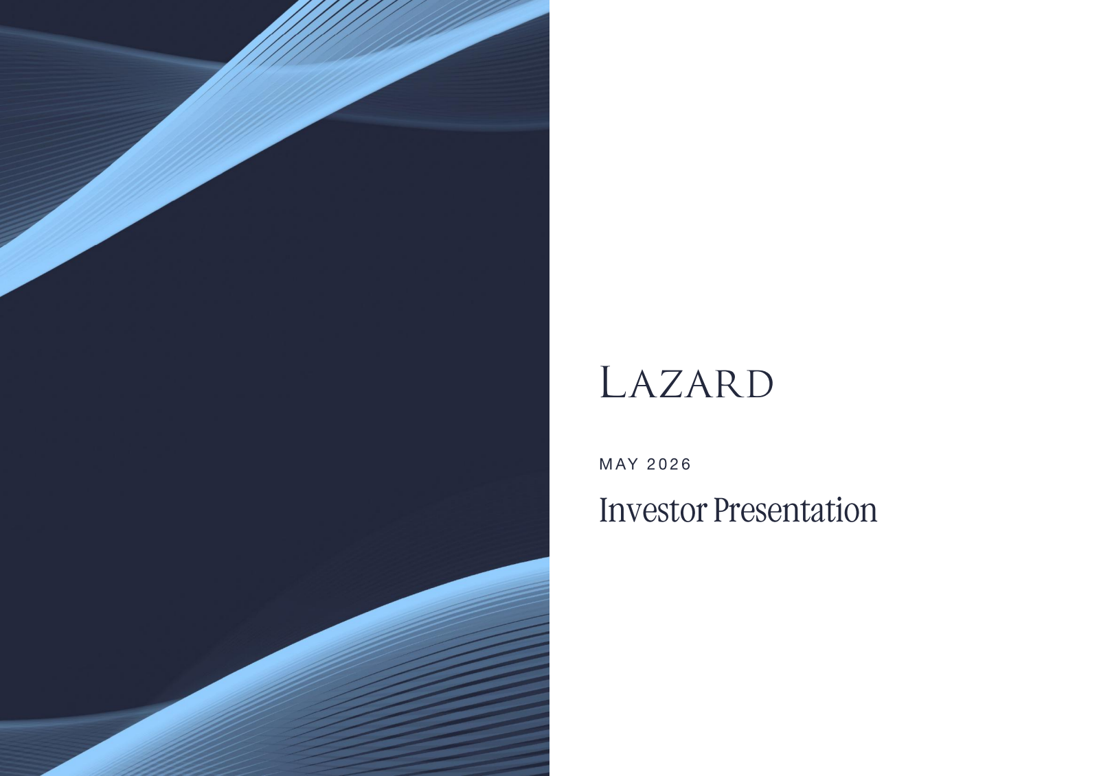 Lazard's Q1 2026 Slide Deck