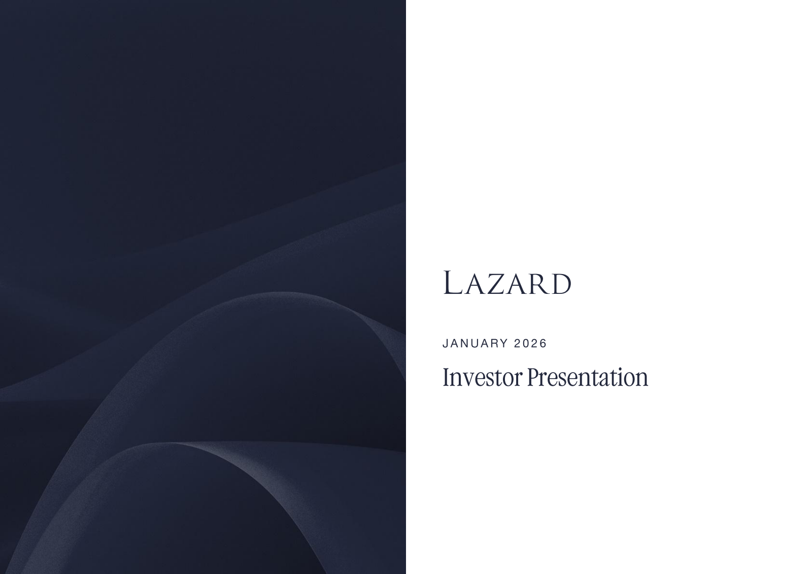 Lazard's Q4 2025 Slide Deck