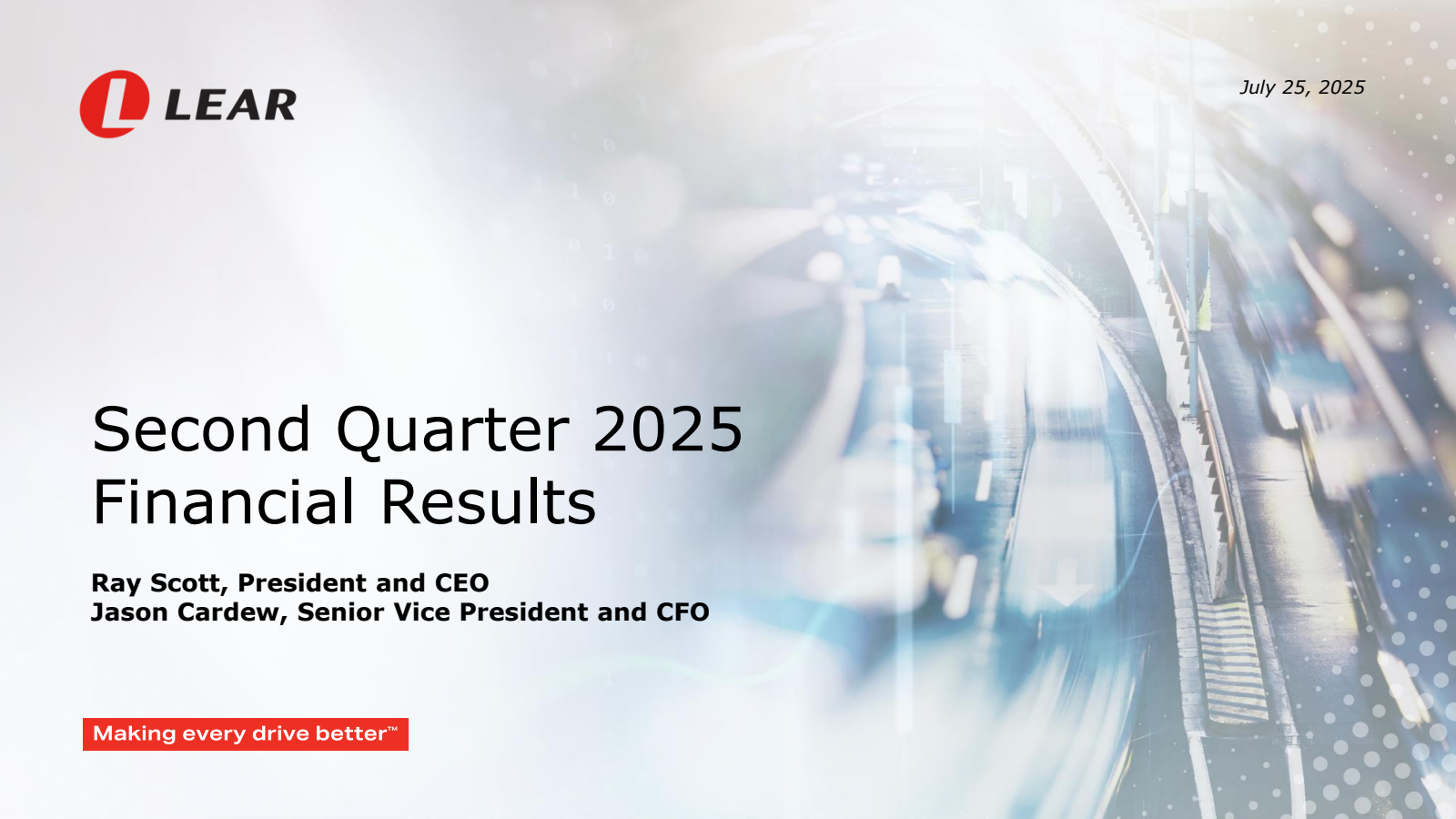 Lear's Q2 2025 Slide Deck