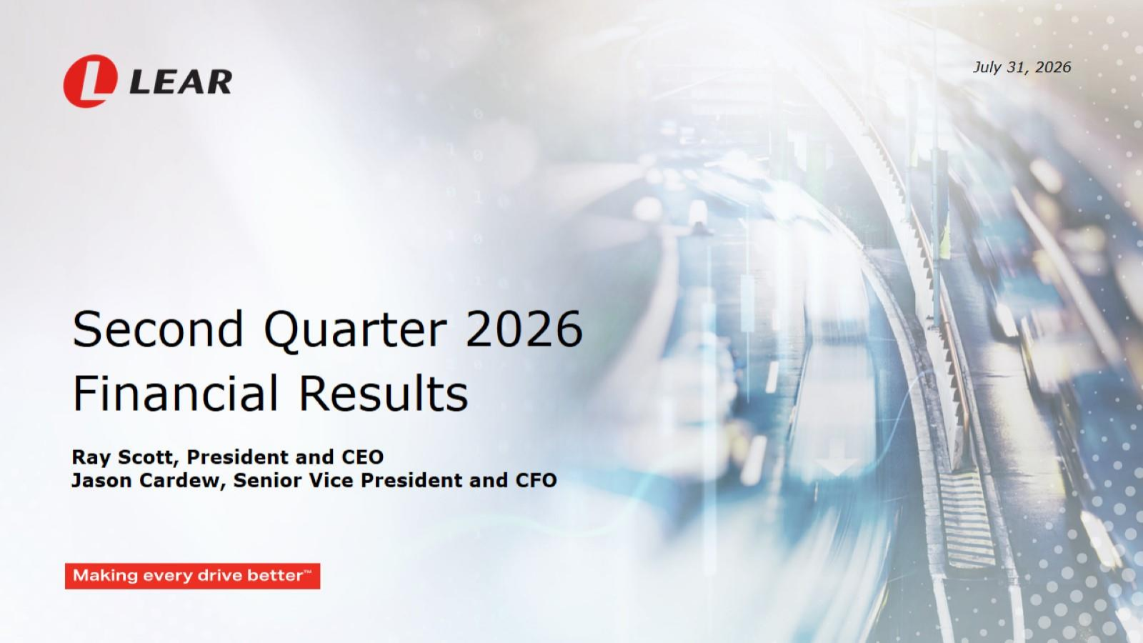 Lear's Q2 2026 Slide Deck