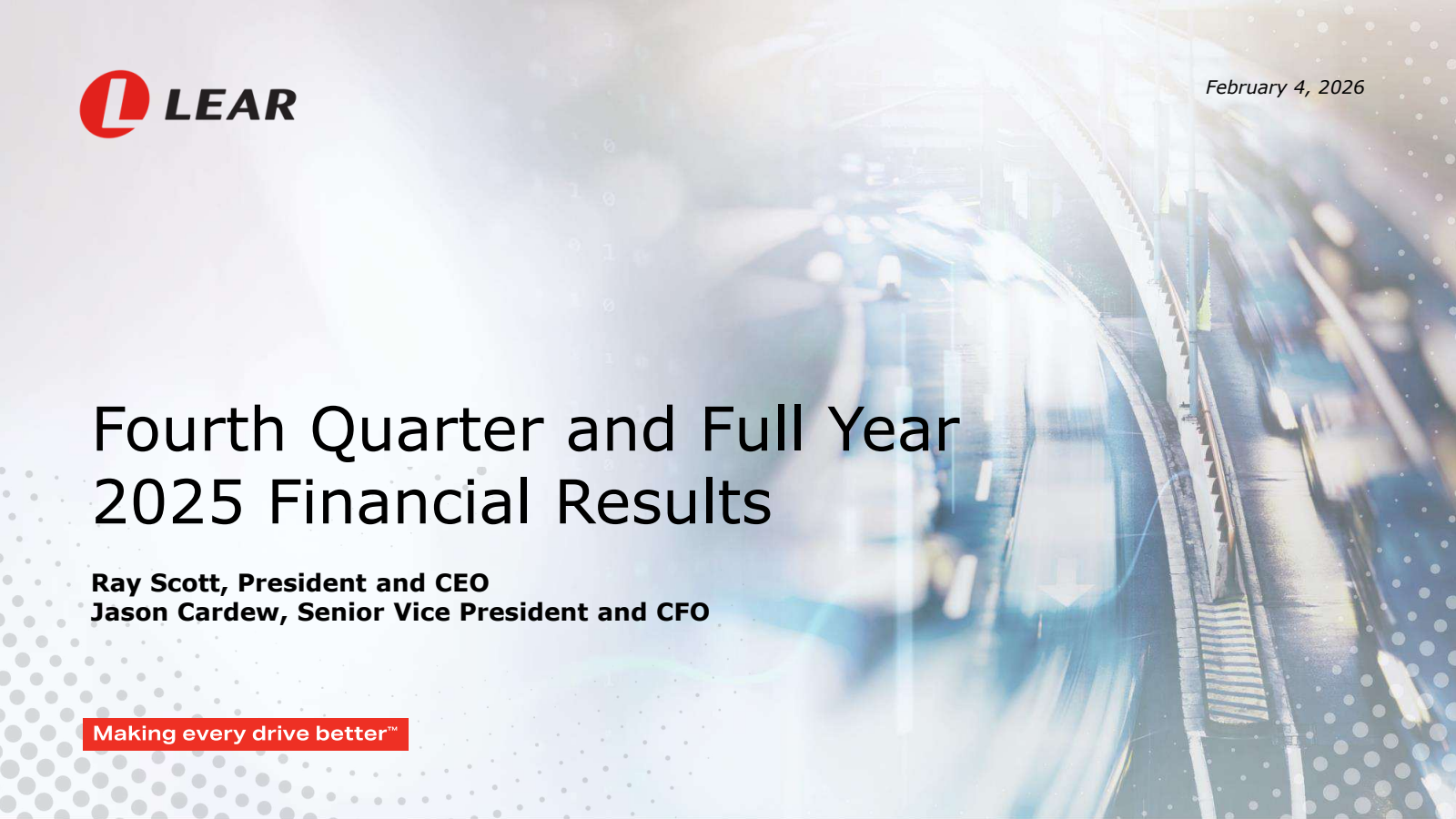 Lear's Q4 2025 Slide Deck
