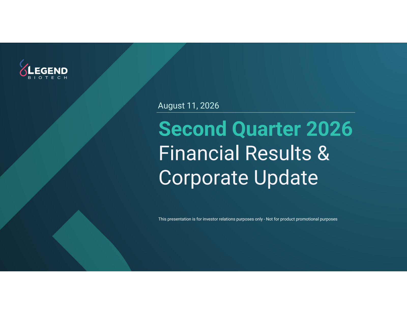 Legend Biotech's Q2 2026 Slide Deck