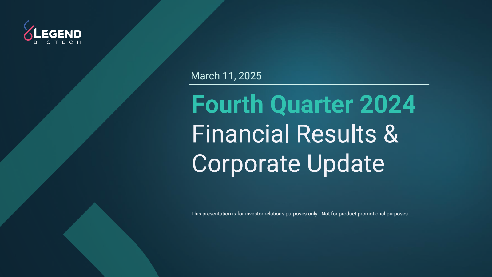 Legend Biotech's Q4 2024 Slide Deck