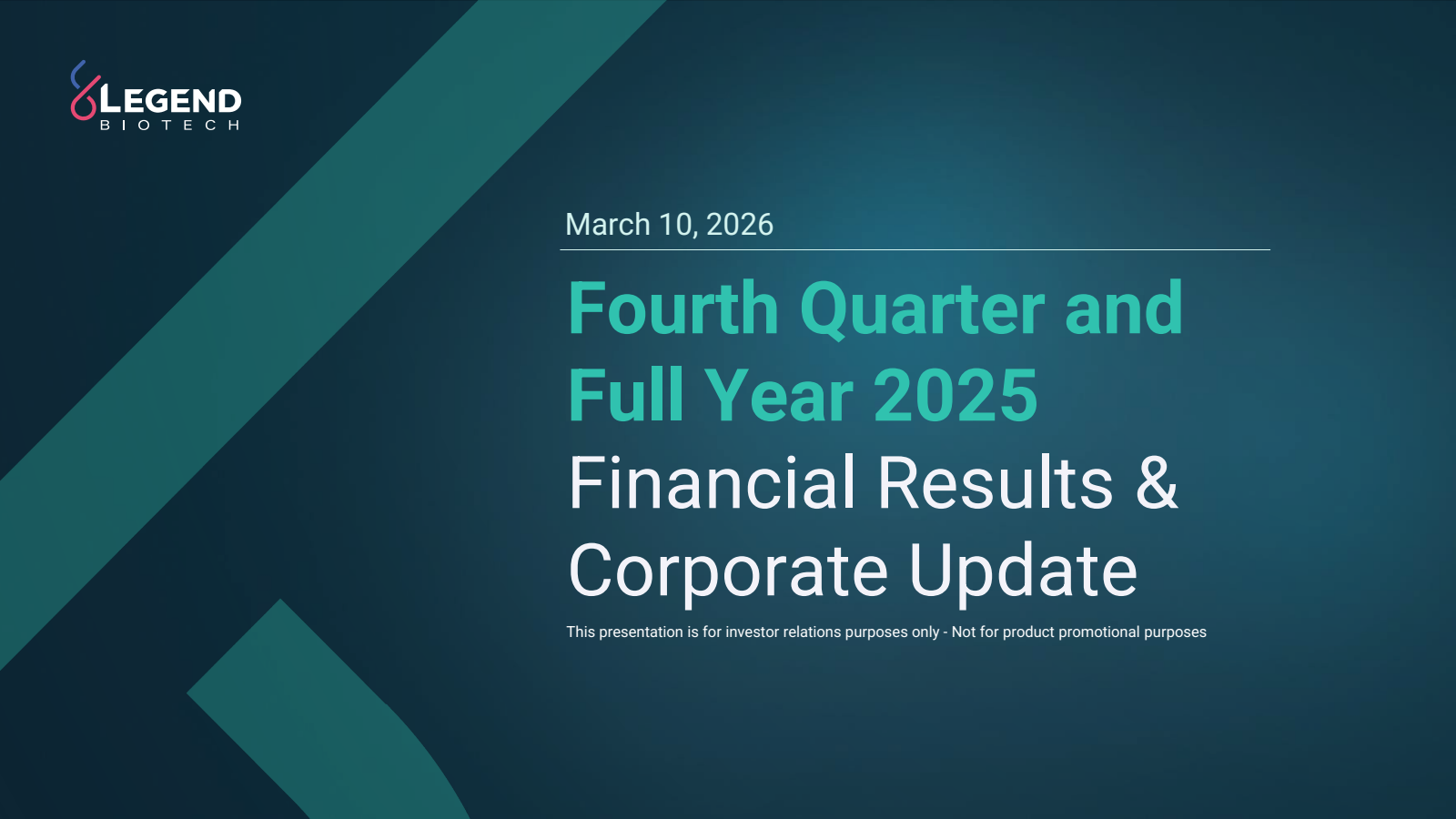 Legend Biotech's Q4 2025 Slide Deck
