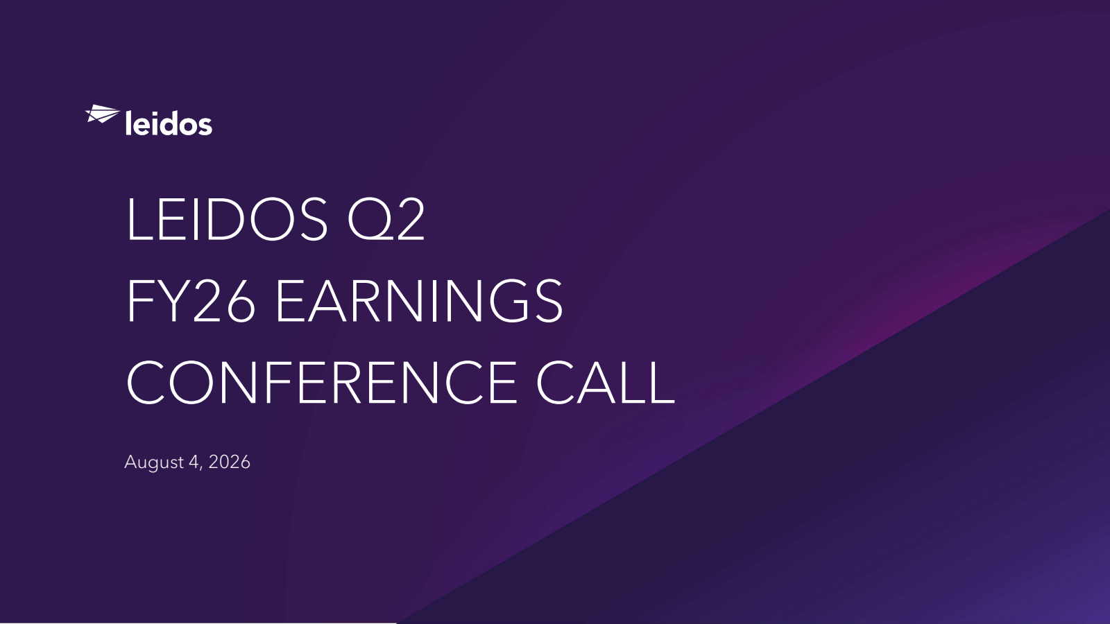 Leidos' Q2 2026 Slide Deck