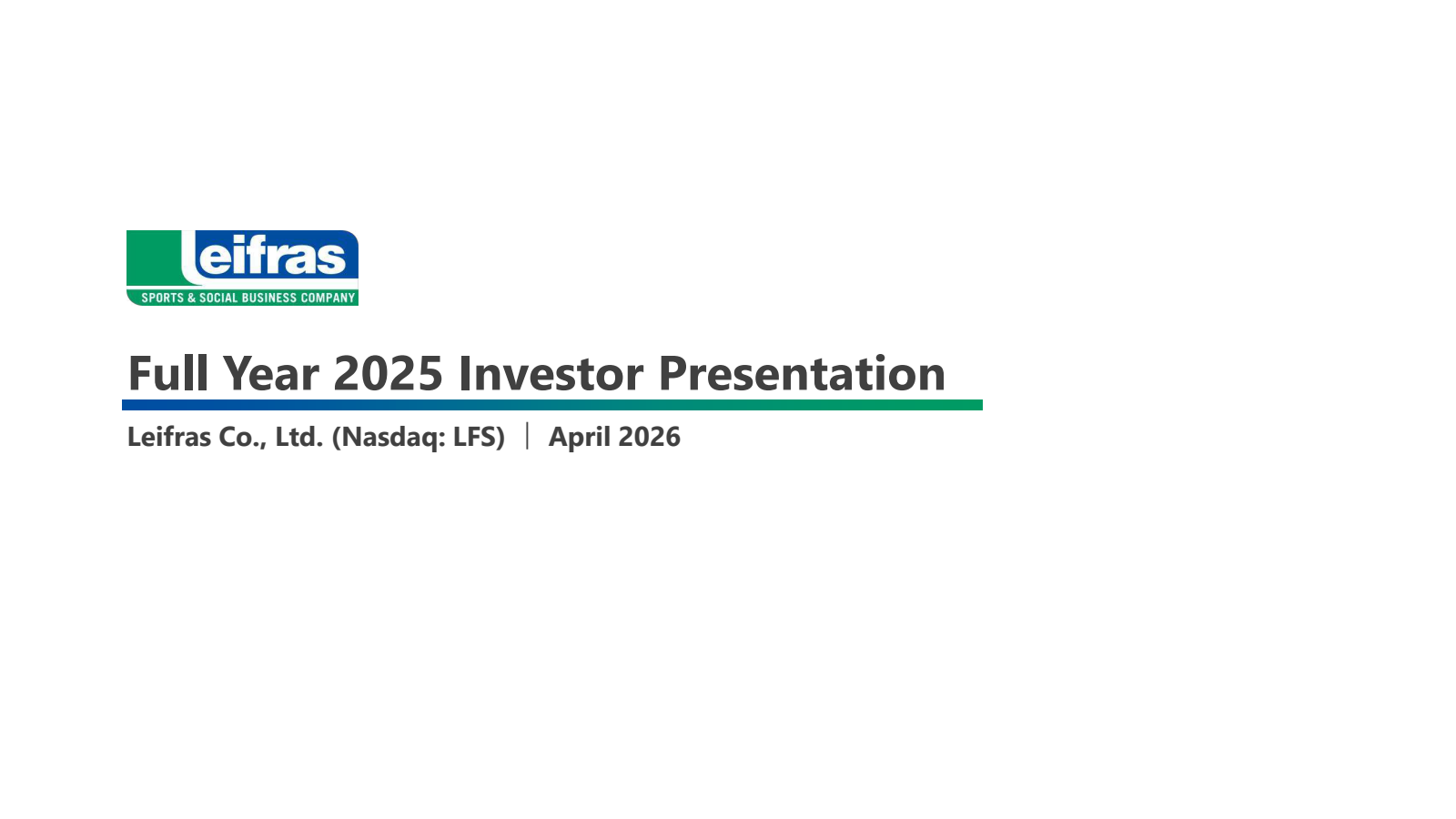 Leifras' Q4 2025 Slide Deck
