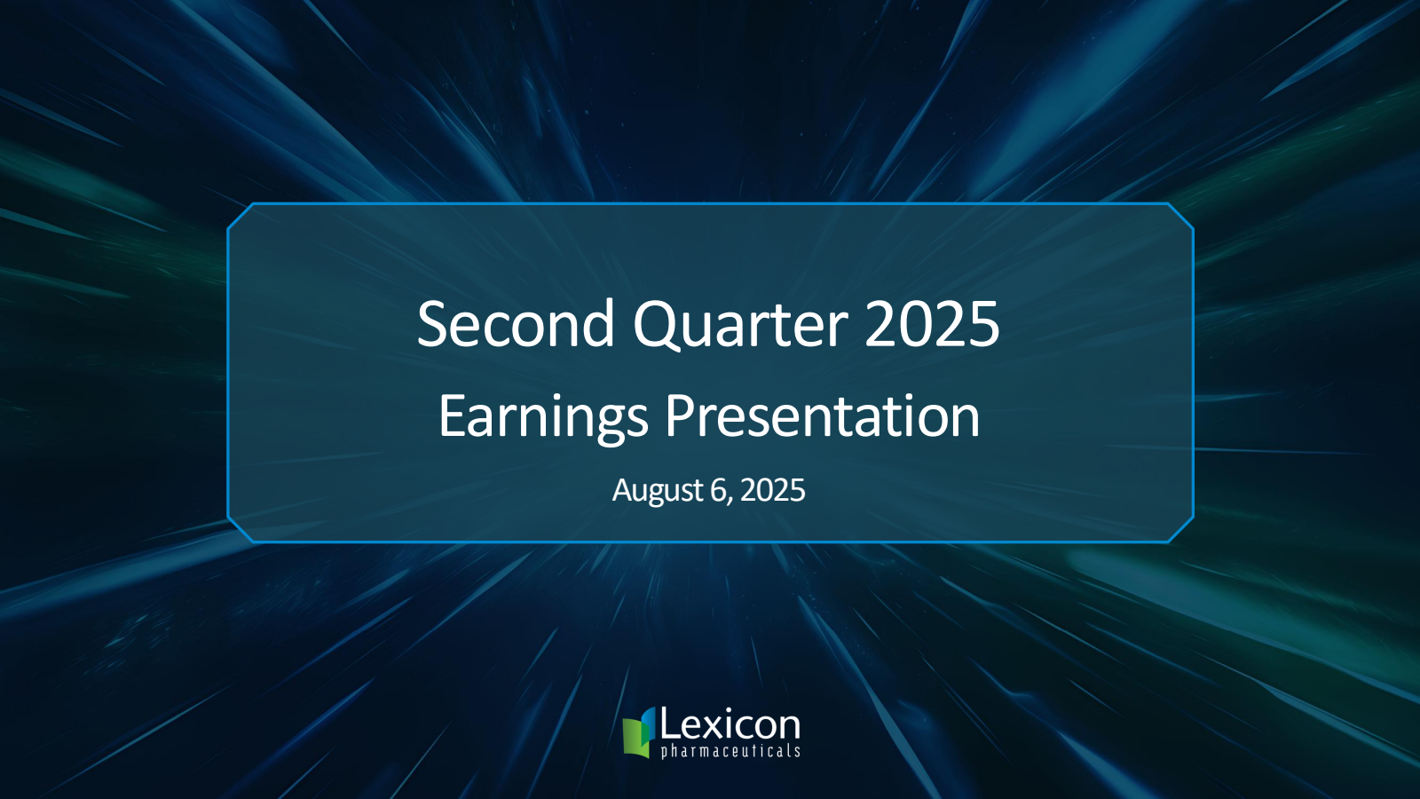 Lexicon Pharmaceuticals' Q2 2025 Slide Deck