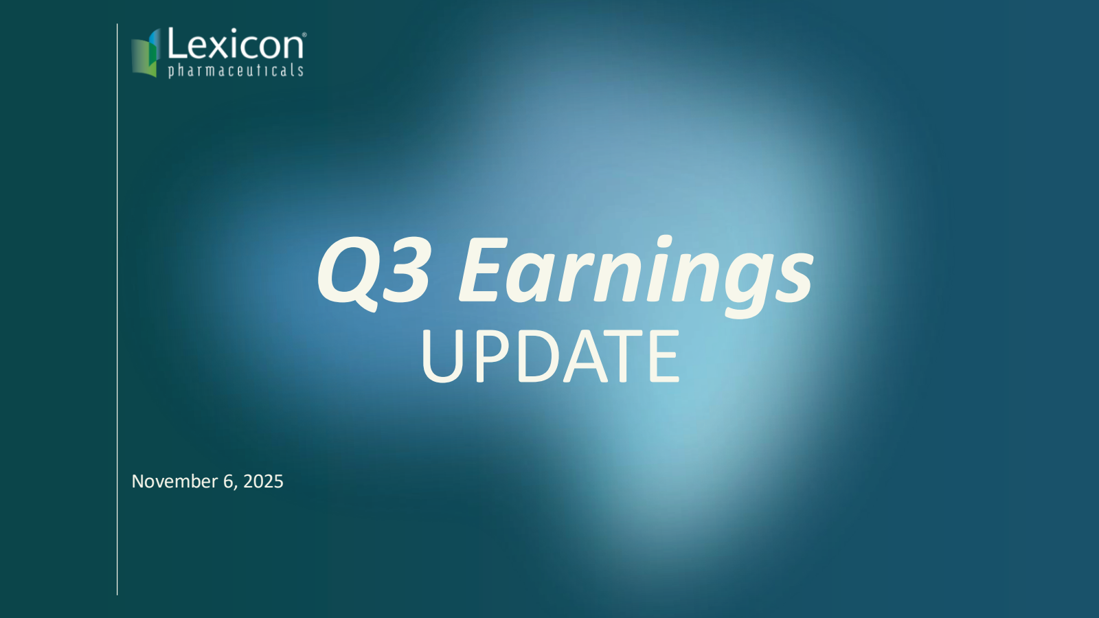 Lexicon Pharmaceuticals' Q3 2025 Slide Deck
