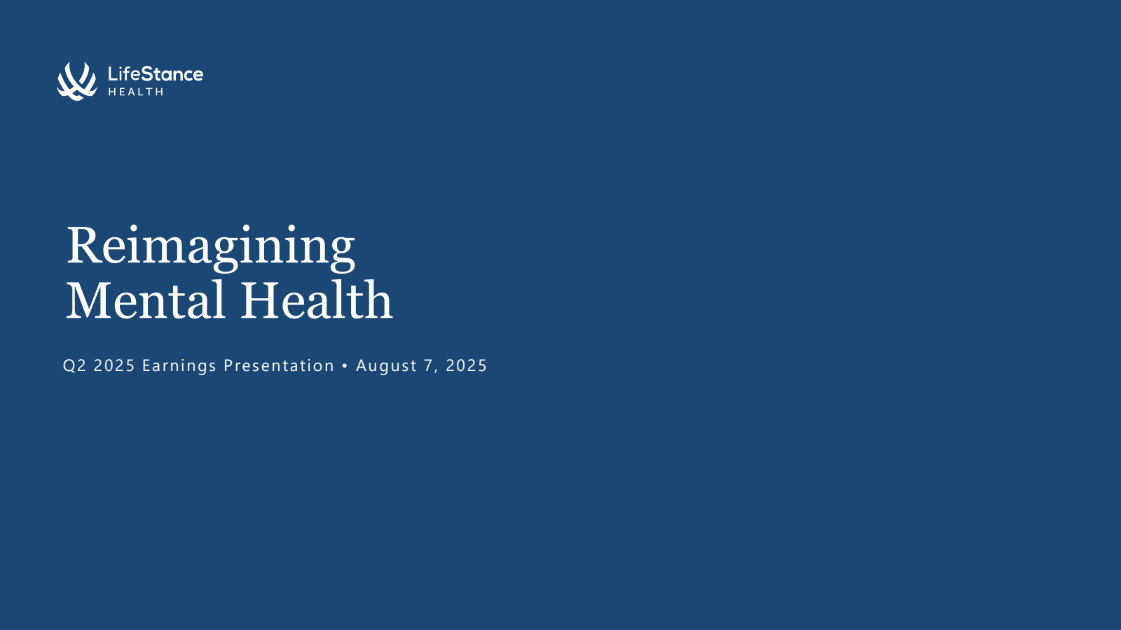 LifeStance Health Group's Q2 2025 Slide Deck