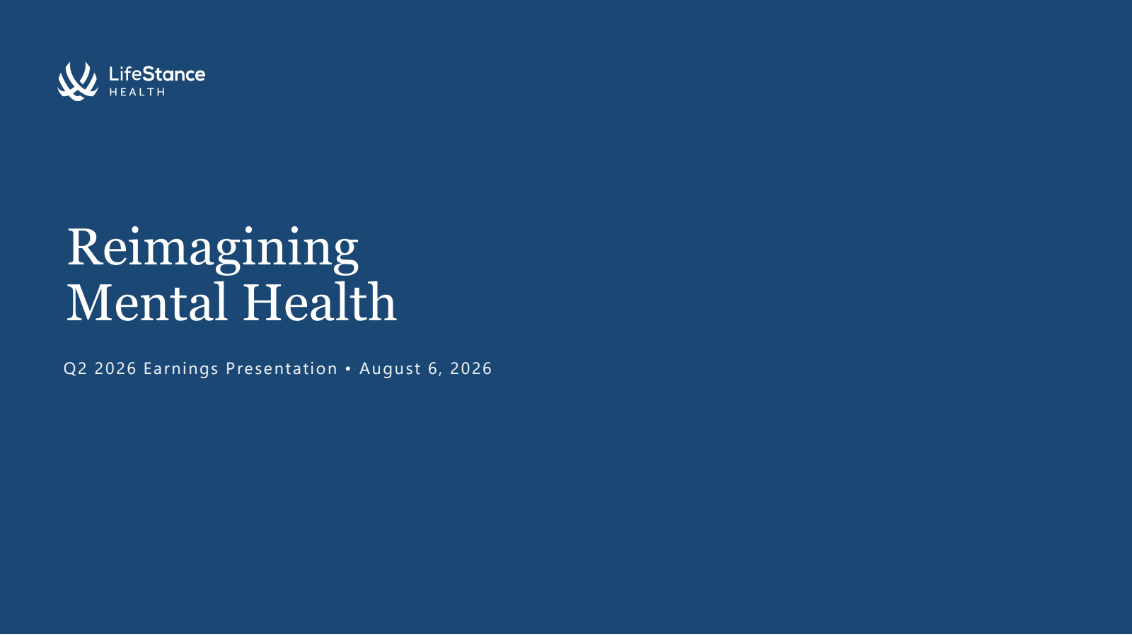 LifeStance Health Group's Q2 2026 Slide Deck