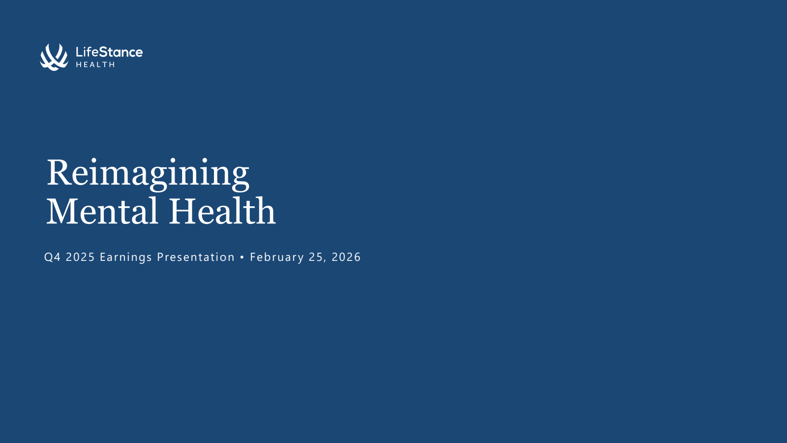 LifeStance Health Group's Q4 2025 Slide Deck