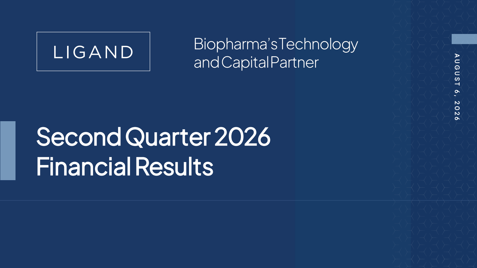 Ligand Pharmaceuticals' Q2 2026 Slide Deck
