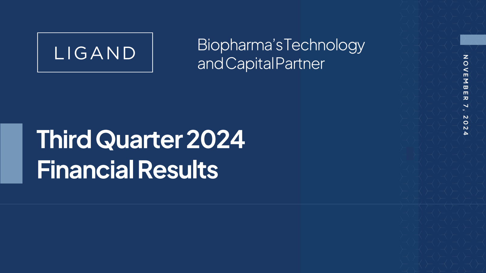 Ligand Pharmaceuticals' Q3 2024 Slide Deck