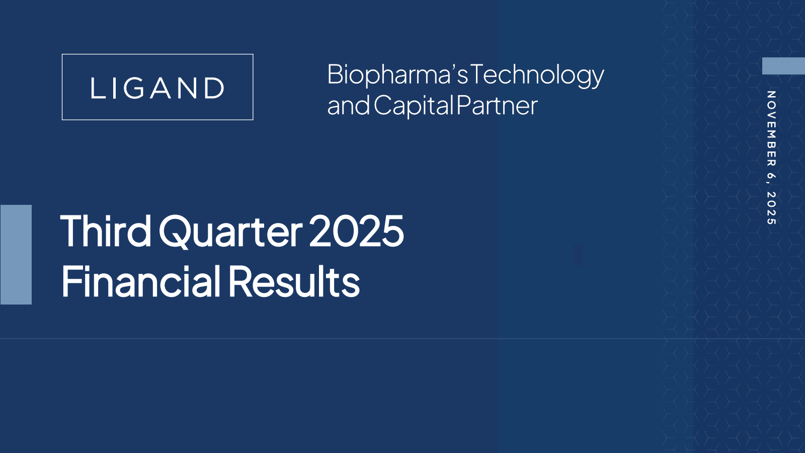 Ligand Pharmaceuticals' Q3 2025 Slide Deck