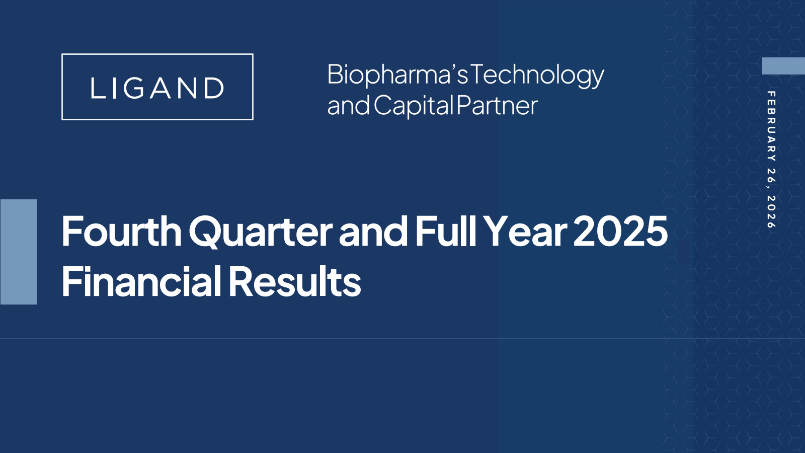 Ligand Pharmaceuticals' Q4 2025 Slide Deck