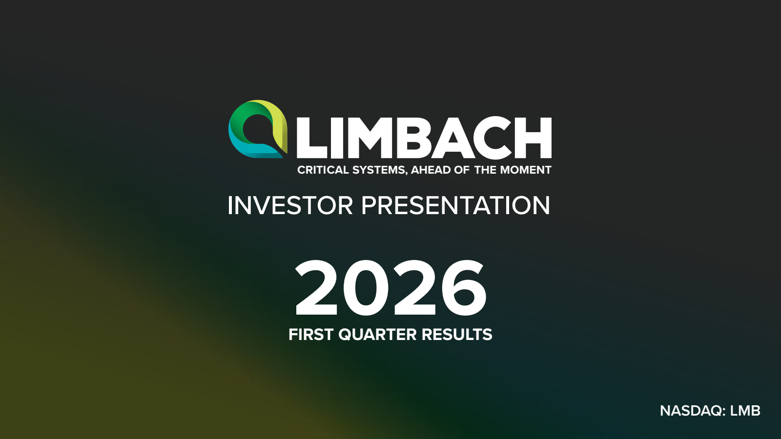 Limbach's Q1 2026 Slide Deck