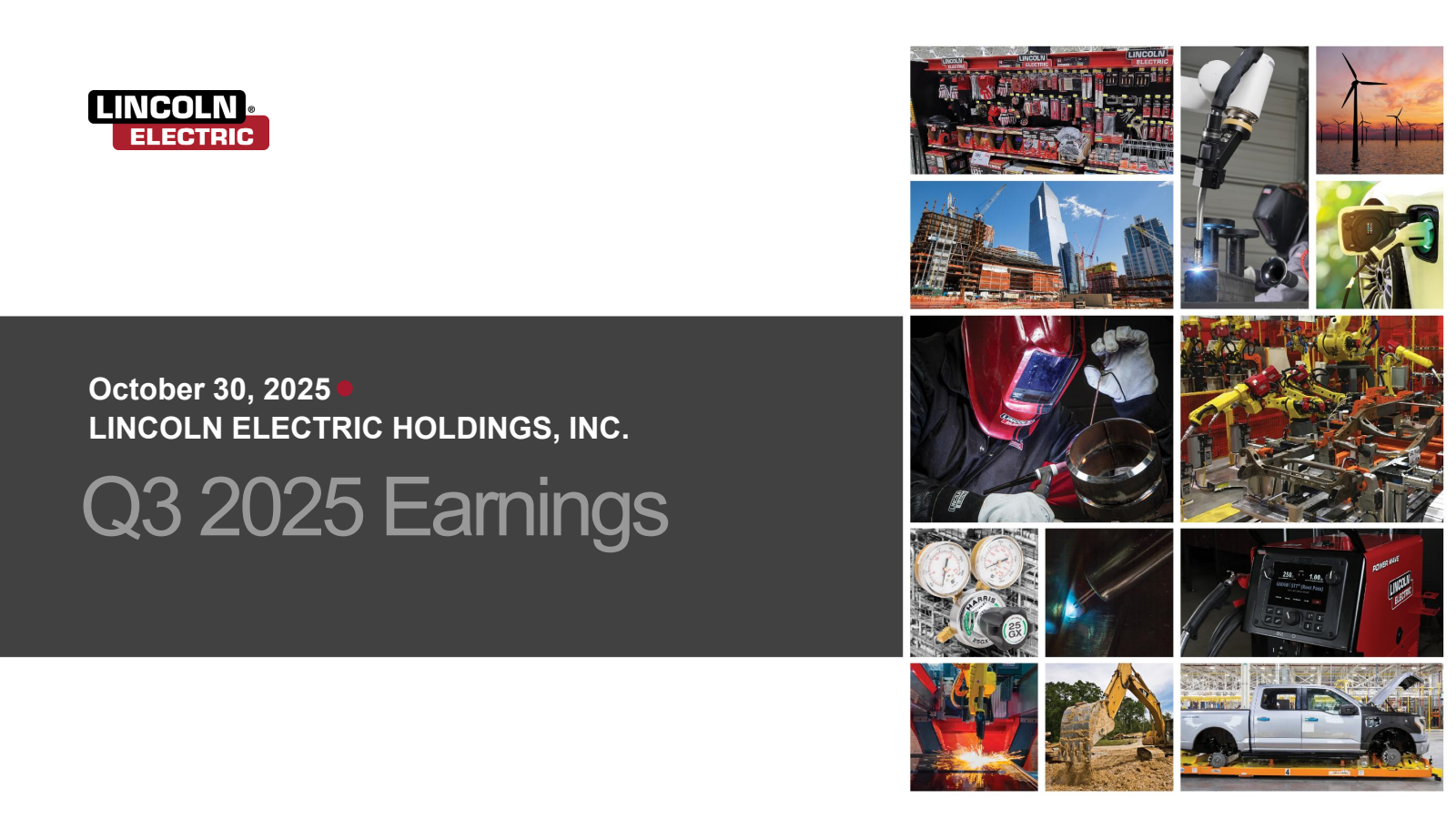 Lincoln Electric's Q3 2025 Slide Deck