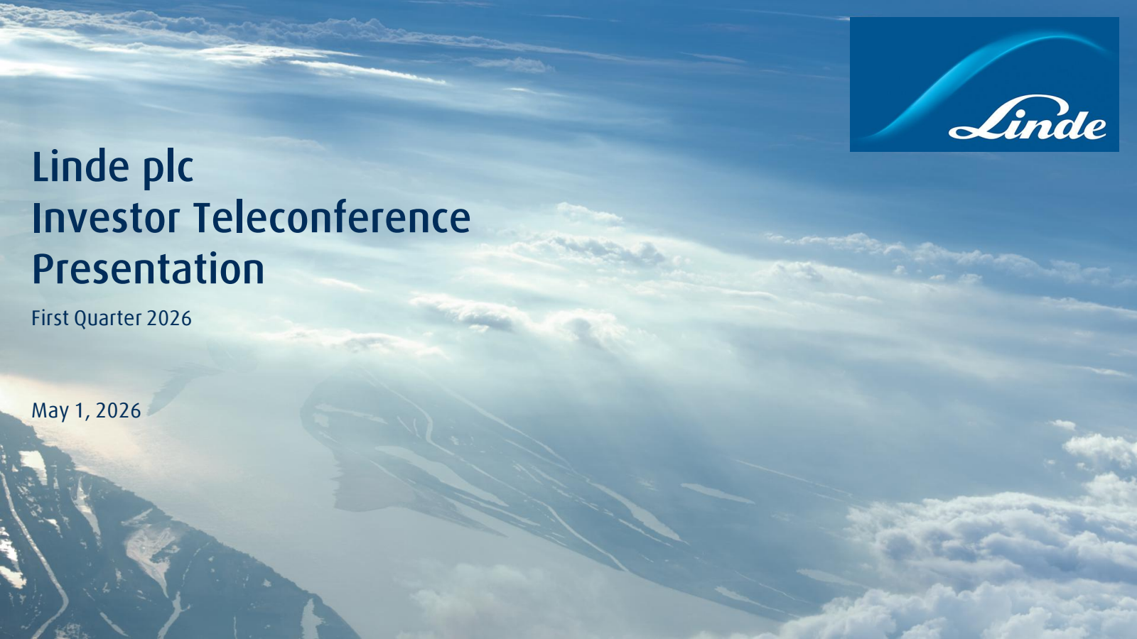 Linde's Q1 2026 Slide Deck