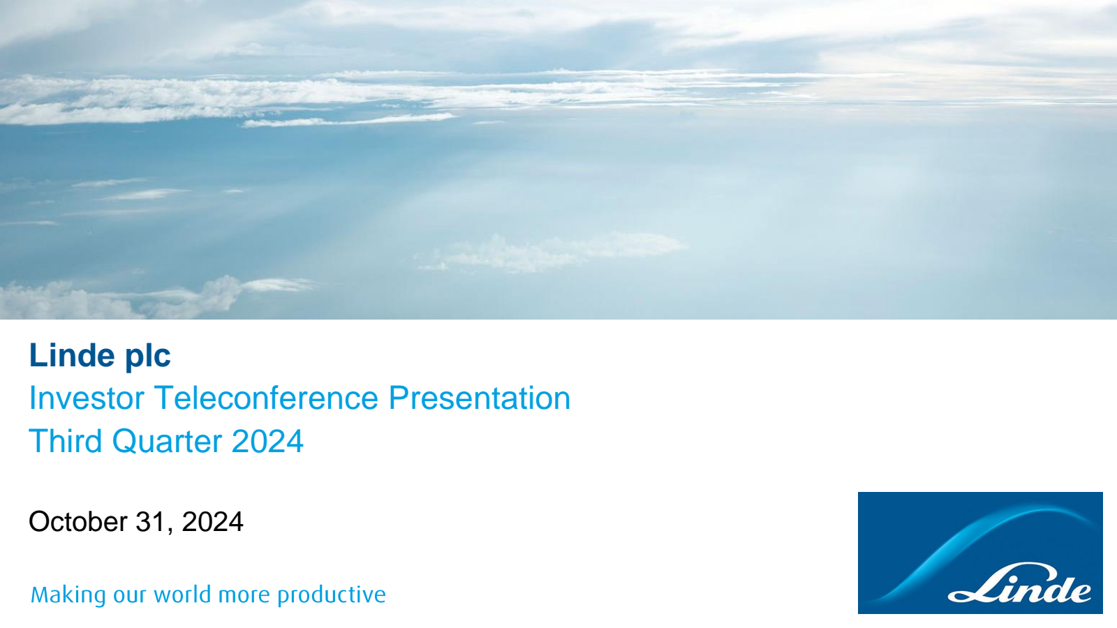 Linde's Q3 2024 Slide Deck
