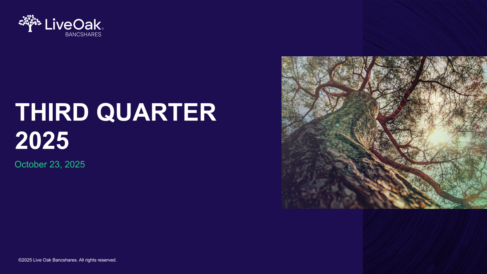 Live Oak Bancshares' Q3 2025 Slide Deck