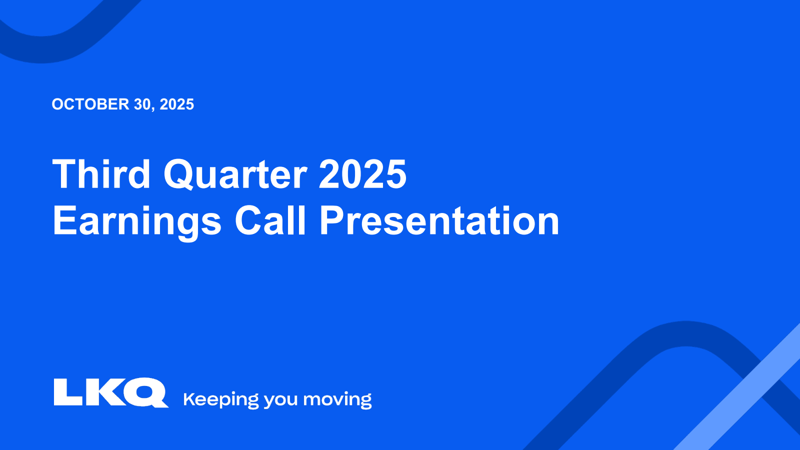 LKQ's Q3 2025 Slide Deck