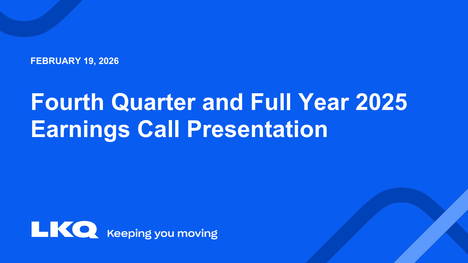 LKQ's Q4 2025 Slide Deck