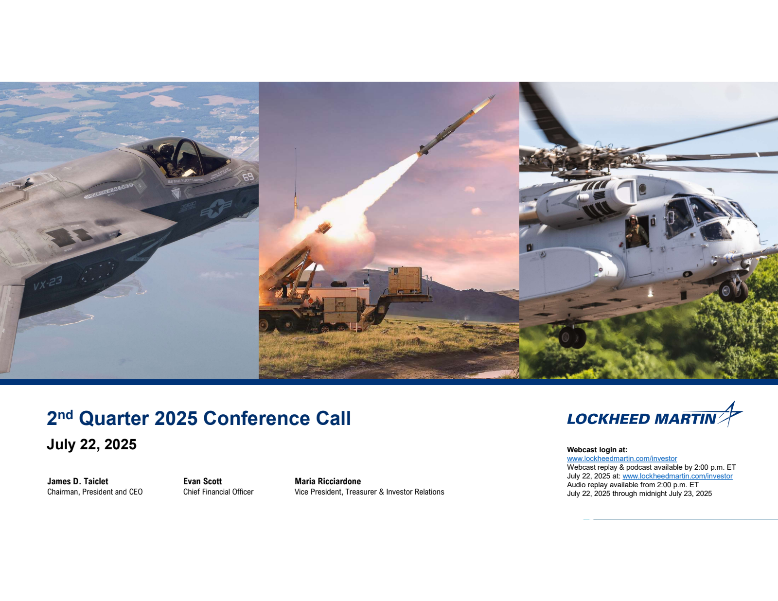 Lockheed Martin's Q2 2025 Slide Deck